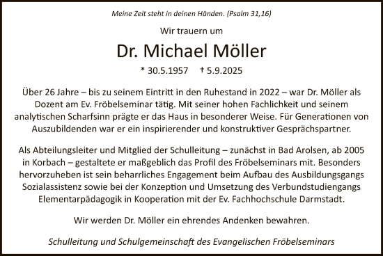 Traueranzeige von Michael Möller von HNAWLZ