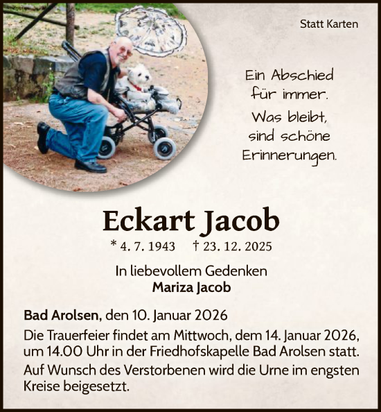 Traueranzeige von Eckart Jacob von WLZ