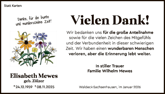 Traueranzeige von Elisabeth Mewes von WLZ