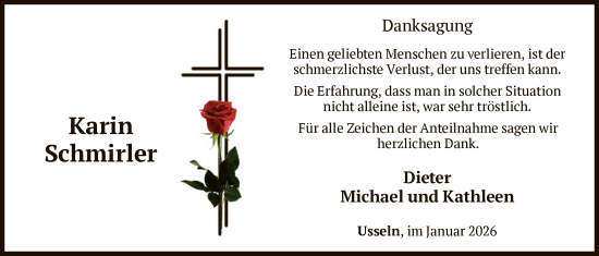 Traueranzeige von Karin Schmirler von WLZ