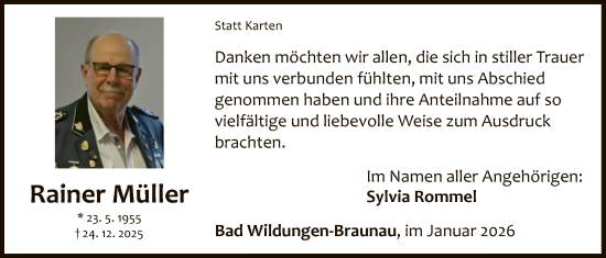 Traueranzeige von Rainer Müller von WLZ