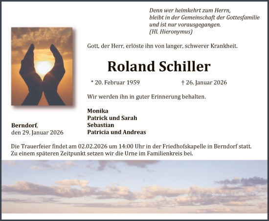 Traueranzeige von Roland Schiller von WLZ